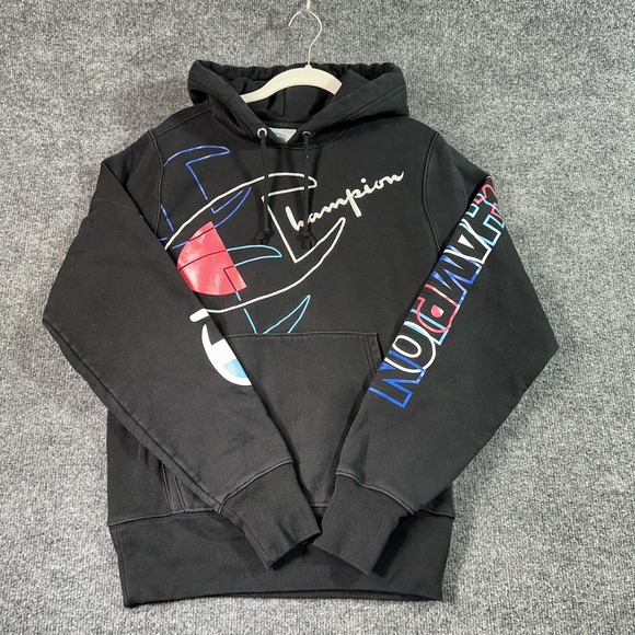 Champion Other - Champion‎ Reverse Weave Hoodie Men's Small Black Fleece Sweatshirt Vintage Y2K